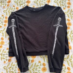 Disturbia Black Ribbed Collar Top